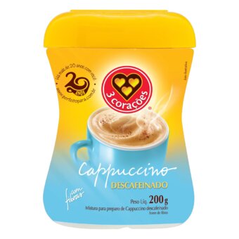 Cappuccino 3 Corações Descafeinado 200G