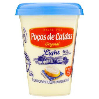Requeijão Poços De Caldas Light Copo 200G