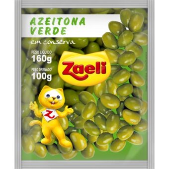 Azeitona Verde Zeli Com Caroço Sachê 100G