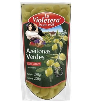 Azeitona Verde La Violetera Com Caroço Sachê 200G