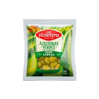 Azeitona Verde La Violetera Com Caroço Sachê 100G