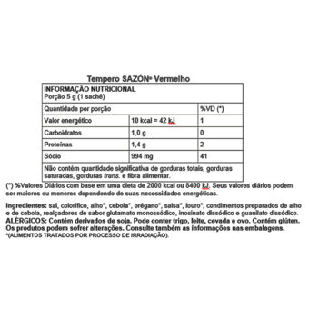 Tempero  Sazon Para Carnes, Legumes E Arroz 60G