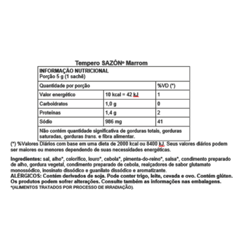 Tempero Floppy Sazon Marrom 60G