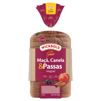 Pão de Forma Wickbold Grão Maçã, Canela e Passas 450G