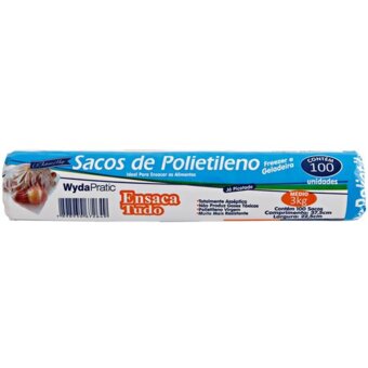 Saco De Polietileno Wyda Ensaca Tudo 3Kg Embalagem 100 Un