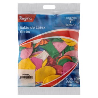 Balão Regina Liso Sortidos Nº 07 50Un