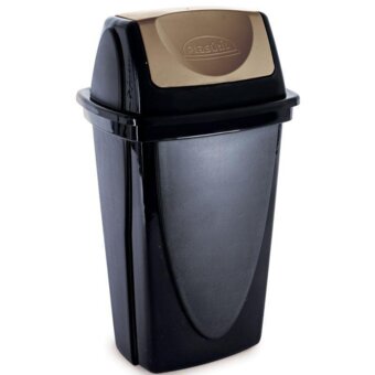  Lixeira de Plástico com Tampa Basculante Ecoblack Plasutil 7,2L