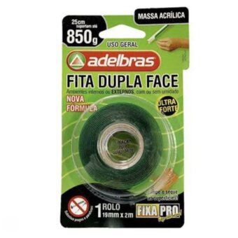 Fita Adelbras Dupla Face Transparente 19X2 200