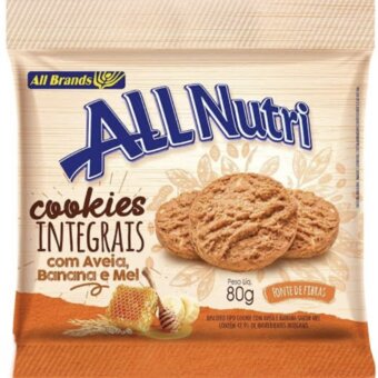 Biscoito Integral Aveia Banana Mel Cookies All Nutri 80G 
