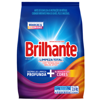 Lava roupa Em Pó Brilhante Sachê Limpeza Total 1,6Kg