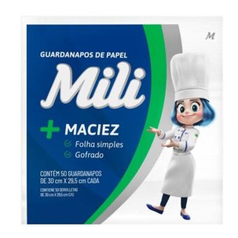 Guardanapo De Papel Mili 30X29,5Cm Pacote 50 Un