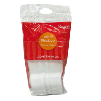 Colher Plástica  Branca Regina 50UND 