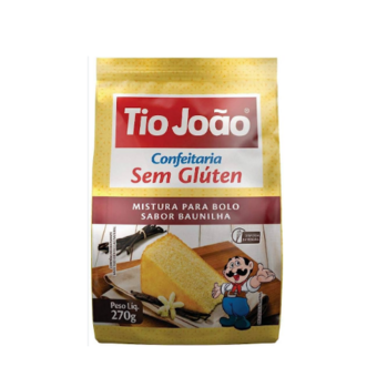Mistura Para Bolo Tio João Baunilha Sem Glúten 270G  