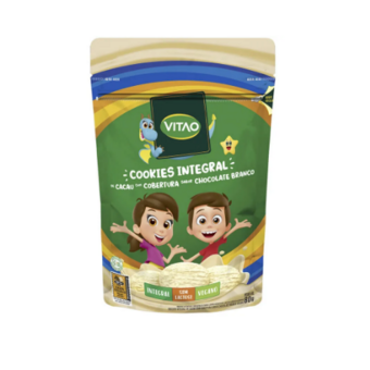 Biscoito Cookies Vitao Sem Glúten Cacau Chocolate Branco 80G 