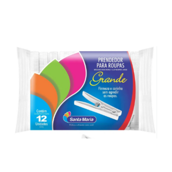 Prendedor Roupa Santa Maria G 12un