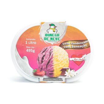 Sorvete Boneco De Neve Leite Condensado E Sensação 1L