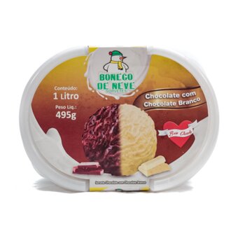 Sorvete Boneco De Neve Chocolate E Chocolate Branco 1 Litro