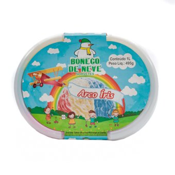 Sorvete Boneco De Neve Arco Iris 1 Litro
