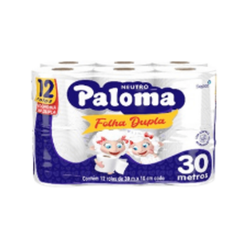Papel Higienico Paloma Folha Dupla Neutro 30m 12un