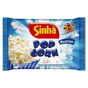 Pipoca De Micro-Ondas Sinhá Popcorn Sabor Manteiga 100G