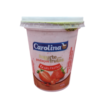 Iogurte Carolina Pedacos Frutas Morango 450g