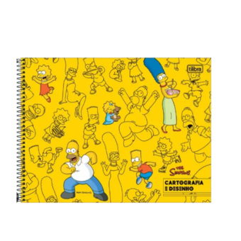 Caderno Tilibra Capa Dura Cartografia/Desenho Simpsons 80f