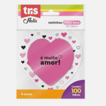 Bloco Nota Tris Auto 70x70mm Pop Love