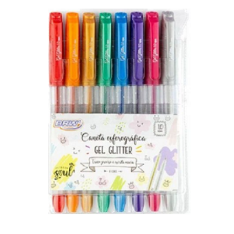 Caneta Gel Brw Cores 8un