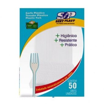 Garfo Plástico Sert Plast Cristal 50Un