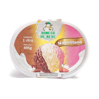 Sorvete Boneco De Neve Chocolate Com Pedaços 1 Litro