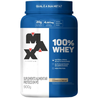 Suplemento Alimentar Whey Protein Max Titan Pote Cookies&cream 900g