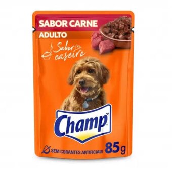 Ração Úmida Champ Sachê Adulto Carne 85g