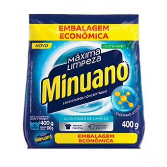 Lava Roupas Em Pó Minuano Azul Sache 400g