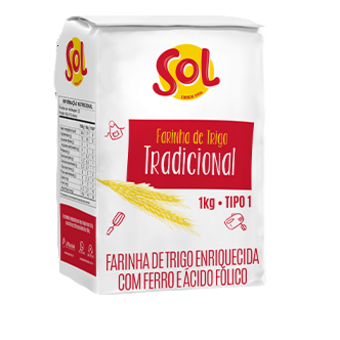 Farinha De Trigo Sol Pacote Papel 1Kg