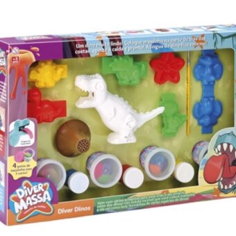 Brinquedo Divertoys Massa Modelar Dino C/acessorios