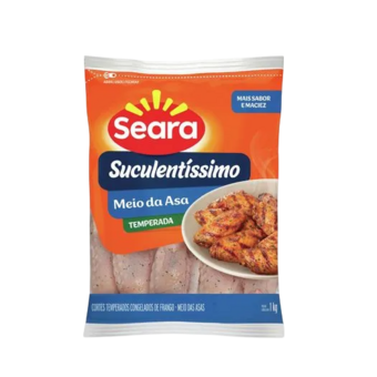 Meio Asa Seara Congelada IQF Temperada 1kg