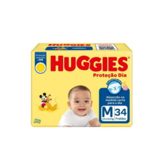 Fralda Huggies Protecao Dia Mega M 34un