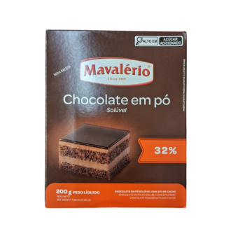 Chocolate Po Mavalerio Soluvel 32% Cacau 200g 