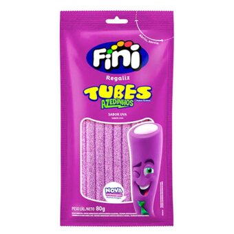Bala Recheada Tubinho Fini Uva Citrico 80g