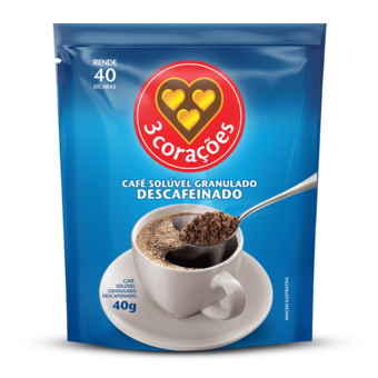 Cafe 3 Coracoes Soluvel Sache Descafeinado 40g