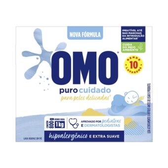 Lava Roupa Em Pó Omo Puro Cuidado 800G