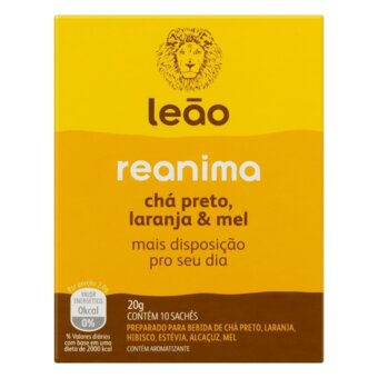 Cha Preto Leao Reanima Laranja/mel 20g