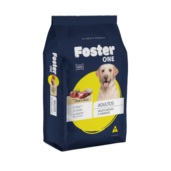 Racao Cao Foster Ad Racas M/g Carne/Arroz  3kg 