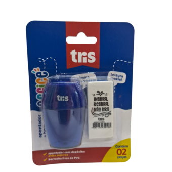 Apontador C/borracha Tris Office 2pc.