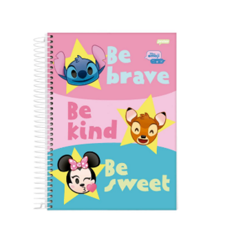 Caderno Jandaia Espiral Universitario Capa Dura Disney Emoji 80f 