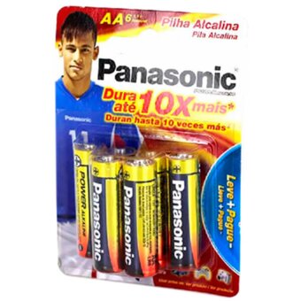 Pilha Panasonic Alcalina Pequena Aa 6Und. Leve Mais Pague Menos