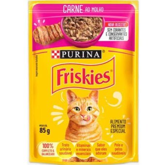 Racao Gato Friskies Sache Carne Ao Molho 85g