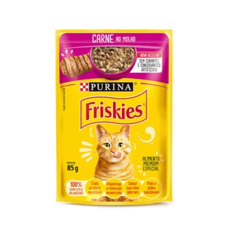 Racao Gato Friskies Sache Filhote Carne Ao Molho 85g 