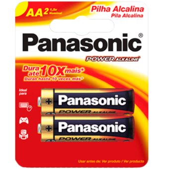 Pilha Alcalina Panasonic Aa Pequena Embalagem 2 Un