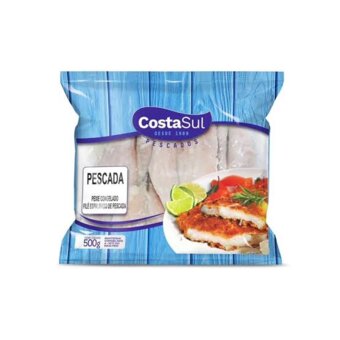 Peixe Pescada Costa Sul Congelado Espalmado 500g